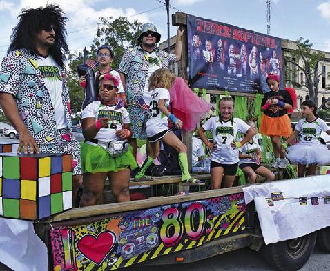 FIERCE SOFTBALL 10U’S float won the youth category in last Saturday’s Burleson County Fair Parade in downtown Caldwell. Tribune photo by Roy Sanders