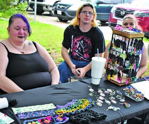 NICKY’S CRAFTY BOUTIQUE displays their products on Sunday morning, June 7, at the Somerville Farmer and Artisan Market.