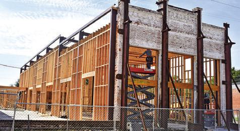 CONSTRUCTION ON THIS new building owned by Pat Novosad continues at the intersection of Hill and Buck streets in Caldwell.