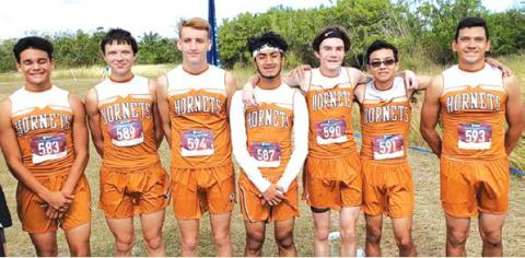 THE CALDWELL HIGH SCHOOL BOYS cross country team competed at the UIL Region 4 Cross Country Meet on Monday. The team includes Joel Skrabanek, Adolfo Gaucin,Luke Mcclosky, Will McDonald, Nolan Mott, Felipe Silos and Juan Lazo.
