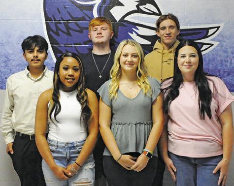 SNOOK HIGH SCHOOL recently announced its homecoming court, with the homecoming football game this Friday at 7 p.m. against Normangee. Pictured are the king and queen hopefuls, from left, front, Alana Stringfellow, Savannah Davidson, Genevieve Brown, back, Jorge Salgado, Alexander Bond and Brett Withem. Tribune photo by Denise Squier
