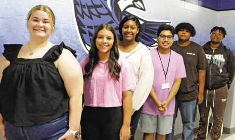 SNOOK HIGH SCHOOL recently announced its homecoming court, with the homecoming football game this Friday at 7 p.m. against rival Somerville. Pictured are the queen and king hopefuls, from left, Melanie Parmer, Marissa Batiste, Aniyah Stringfellow, Heath Conrad, Tray Jackson and Jeremiah Curry. Tribune photo by Denise Squier