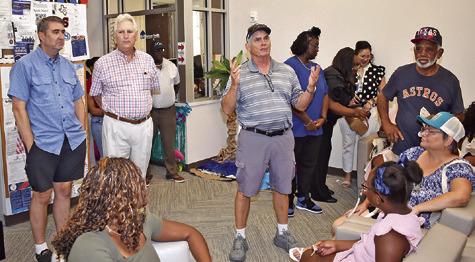 BURLESON COUNTY HOSPITAL District Board Chair Kirk Chapman addresses the gathering on Thursday, July 23, at the Somerville Family Practice Clinic.