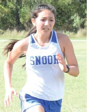 Nino of Snook placed fifth in the District 26-2A girls’ varsity cross country race on Thursday in Caldwell.