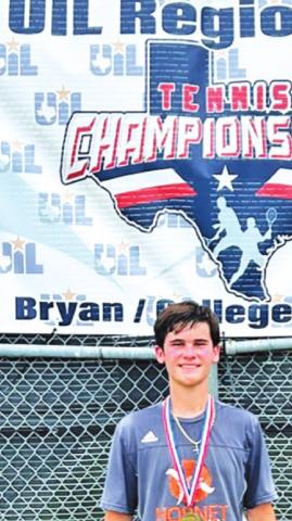 CALDWELL’S CONNOR Hughson placed third in boys’ singles at last week’s Class 3A Region III Tennis Tournament.