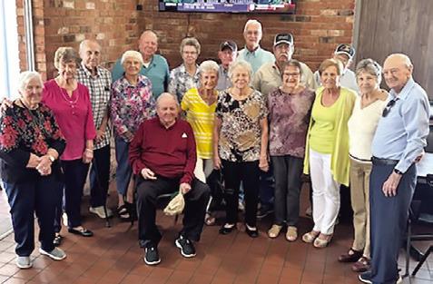 THE CALDWELL CLASS of 1958 recently celebrated their class reunion at a restaurant in Caldwell. Pictured are Mary Frances Budnik and her husband, Alphonse Budnik, Virginia Drgac Jones, Wilford Nelson, JoAnn Urbanovsky Schroeder, Vance McManus, Carolyn Drgac Brinkmann, Emily Sefcik Welch, Tommy Watson, Howard Kovar, Charles Smith, Tommy Ryan, LouAnn Smith Englemann, John T. Tommy Eubanks, Ina Watson Odstrcil, Shirley Daniels Mikeska and Kay Luedke Ferrell.