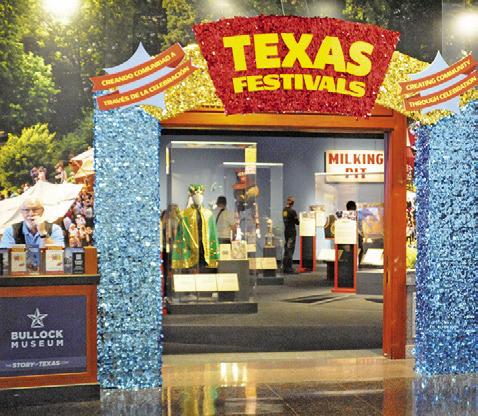 VISITORS TO THE Bullock Texas State History Museum are welcomed to its new “Texas Festivals” exhibit. Tribune photo by Denise Squier