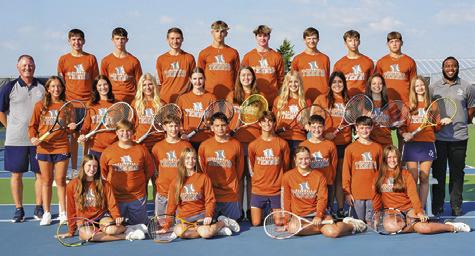 The CHS team tennis team beat Taylor High School on Monday afternoon 17-2 to go undefeated in regular season play and earn the District 24-4A title.