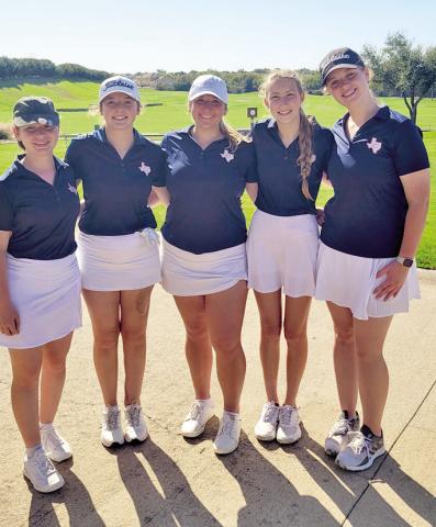 THE CALDWELL HIGH School Lady Hornets Golf Team members include, from left, Brandy Gillar, Raeleigh Ussery, Tanzley Johnson, Madilyn Schneider and Alison Krueger.