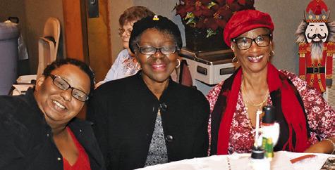BRANDI SWAIN, DEBRA Coleman and Sharon Hagan enjoy the Angel Tea on Saturday at First United Methodist Church in Somerville.