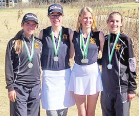 THE CALDWELL GIRLS team included, from left, Ciara Coker, Alexis Zalobny, Maegan Schneider and Madilyn Schneider.