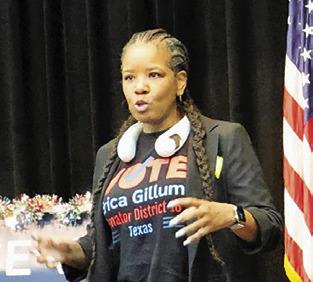 THE BURLESON AND Lee counties’ Democratic Parties held a candidate forum on Saturday. Erica Gillum is running for State Senator, District 18.