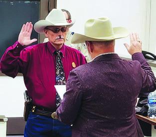 GENE HERMES was sworn in as sheriff by Burleson County Judge Keith Schroeder for the second time on Jan. 1, 2025.