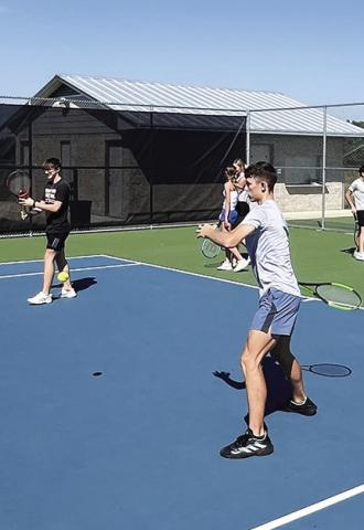 MANY STUDENT-ATHLETES attended Hornet Tennis Camp last week -- with students ranging from third to 12th grade.