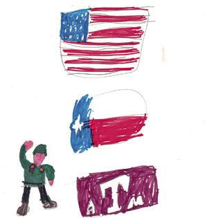 THIS ARTWORK BY RANGER BRINSON placed first in the Grades K-2 division of the VFW Auxiliary’s Illustrating America Art Contest.