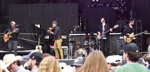THE JOSH ABBOTT BAND performs on Saturday afternoon, April 5, at Chilifest. The band was a crowd favorite. Tribune photo by Roy Sanders