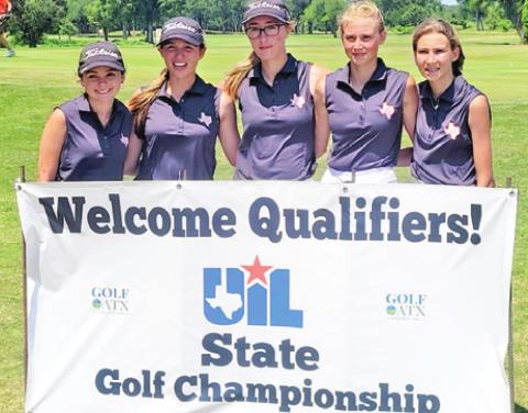 THE CALDWELL HIGH School Girls Golf Team at the state tournament included, from left, Kate Hill, Ciara Coker, Alexis Zalobny, Maegan Schneider and Madilyn Schneider.
