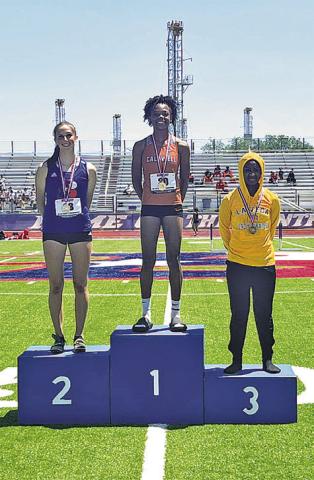 CALDWELL LONG JUMPER Ja’Asia Mathis won the UIL Class 4A Region 3 title with a jump of 17 feet 10.5 inches. She will be competing at the UIL Class 4A State Track &amp; Field Meet on Thursday in Austin.