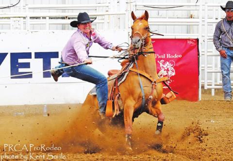 CALDWELL’S WESTYN HUGHES finished third in Tie-Down Roping in the second round with a time of 7.8 seconds at the St. Paul Rodeo in St. Paul, Oregon, over June 30 through July 4.