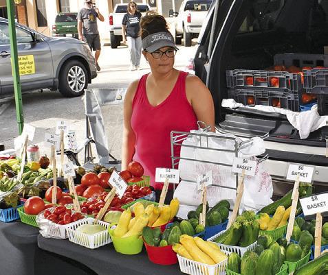 A&amp;B FARMSTEAD displays these items on Saturday morning, July 18, at the Burleson County Farmers Market in downtown Caldwell.