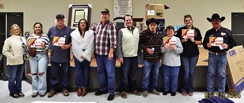 WINNERS AT THE 2026 CASINO Night Fundraiser included, from left to right: Tricia Schultz, Kayla Tyler, Timmy Qualls, Kate Hinnet, Stretch Linde, Kevin Shimek, Curtis Barnett, Betty Suehs, Riley Broaddus and Randy Schultz. Photo courtesy of Amy Jurica