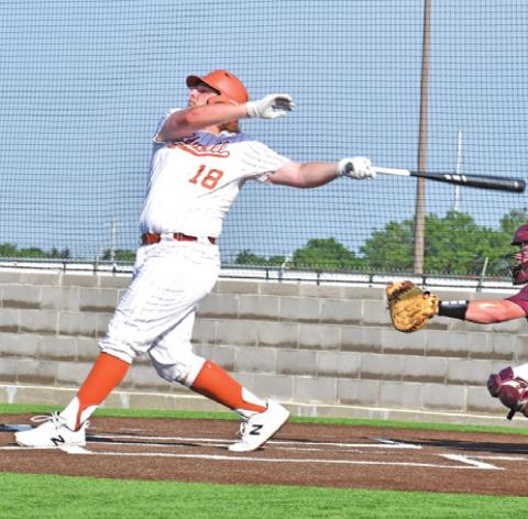 LUCAS PEEL HITS a home run against Fairfield, scoring four runs.