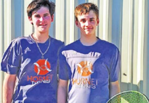 CONNOR HUGHSON and Waylon Chapman placed second in boys’ doubles at the Madisonville Mustang Invitational Number 1 last week.