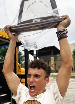 SOMERVILLE’S COLT Holton celebrates after the Yegua band received Division I ratings for concert band and sightreading last week. The band also received a Division I rating in marching band in the fall. As a result of receiving the top ratings in all three areas, the band earned its 20th consecutive Sweepstakes Award under band director Carl Idlebird.