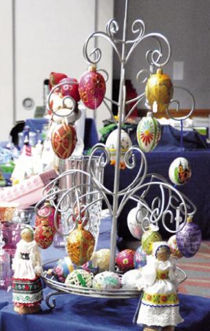 THIS DISPLAY was in the Czech Gift Shop during Saturday’s Texas Czech Genealogical Society’s event at the Caldwell Civic Center. Tribune photo by Denise Squier