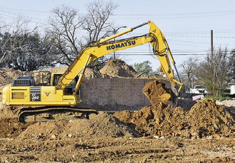 DIRT WORK CONTINUED on Monday, March 16, at the city hall construction demolition site in downtown Caldwell. The focus is now on the dirt work with the building completely demolished.