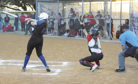 SNOOK’S HEIDI JANAC FOULED the ball during the Snook-Burton game on Friday. Tribune photo by Denise Squier