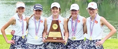 CALDWELL HIGH’S REGIONAL champions display their trophy.