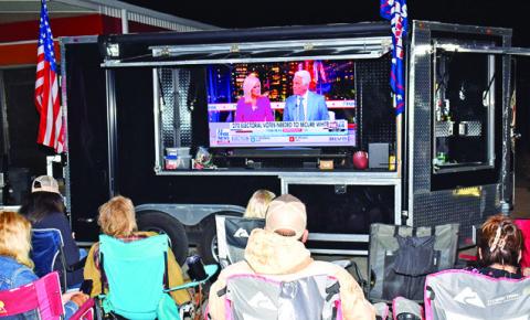 REPUBLICANS GATHER AT THE Tuesday night gathering to watch the election returns.