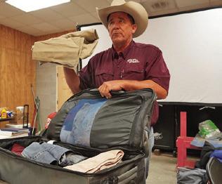 BRIAN DAVIS, Texas A&amp;M AgriLife Extension Service Disaster Assessment and Recovery south region chief, discusses packing clothing and gear bags for long deployments as part of Operation Readiness training. Photo courtesy of Blair Fannin/ Texas A&amp;M AgriLife