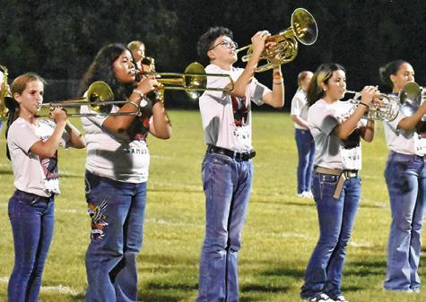 CALDWELL HIGH SCHOOL Marching Band members perform at the Robinson game. Tribune photo by Denise Squier