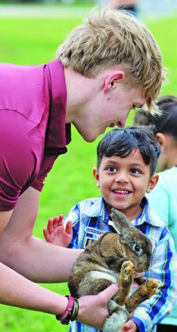 CALDWELL FFA students were animal ambassadors, helping with a recent petting zoo at Caldwell Elementary School for its Pre-K.