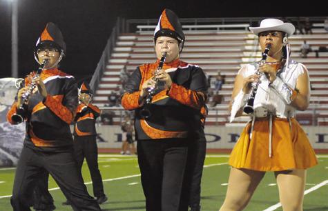 THE CALDWELL HIGH School Band performs at halftime of the Caldwell-Madisonville football game in Madisonville. Tribune photo by Denise Squier