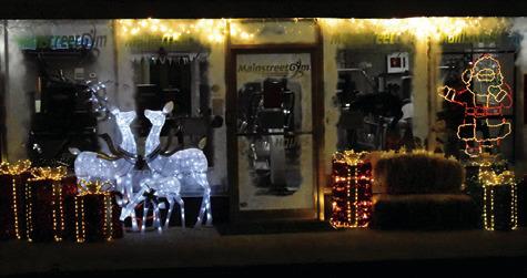 THESE CHRISTMAS LIGHTS are on display in downtown Caldwell. Tribune photo by Roy Sanders