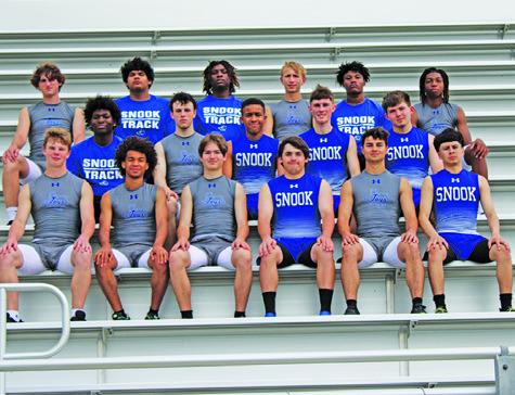 THE 2025 BLUEJAY TRACK team is, from left, front, Michael Eaton, Maxamillion Carter, Gabriel LaCaze, Brandon Horn, Tristan Yen, Sergio Hernandez Rangel, middle, Ke’Treen Carter, Ethan Janac, Vince Nelson, Shawn Eaton, Jensen Weaver-Jakubik, back, Brayden Macik, Noel Lara, Robert Carter, Barrett Dudensing, Jeremiah Curry and John Carr.