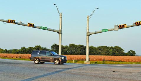 TRAFFIC LIGHTS ARE NOW operating at the F.M. 50 and F.M. 60 intersections near Snook. They became operational on Aug. 21.