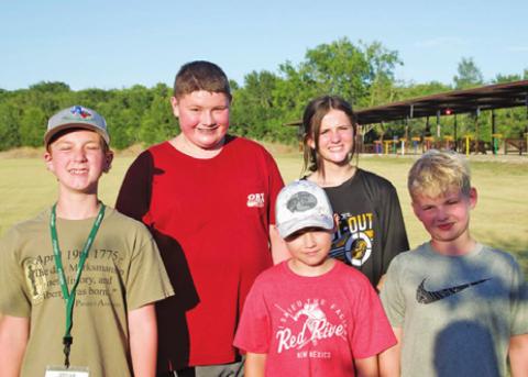 THE BURLESON COUNTY 4-H Shooting Club earned many accolades at the state shooting championships. Pictured, from left, are, back, Logan Giesenschlag, Lorelai Browne, front, Barrett Warren, Mason Giesenschlag and Kyzar Brock. Not Pictured is Lane Anderson.
