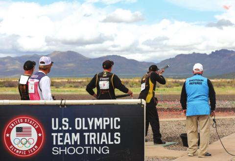CALDWELL’S PHILLIP JUNGMAN SHOOTS a clay target during this weekend’s U.S. Olympic Team Trials for Shotgun. He finished second in Men’s Skeet with a score of 537 behind Vincent Hancock and qualified for the 2020 Summer Olympic Games in Tokyo, Japan.