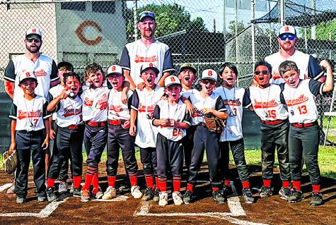 THE SOMERVILLE MACHINE PITCH TEAM went the entire season and tournament undefeated -- becoming Burleson County Little League Champions with a perfect 16-0 record. The team includes: Colt Knesek, Brantley Cunningham, Kaiden Holliday, Jonathan Howe, Caesyn Rodriguez, Emmanuel Mendoza, Kato Vela, Marcus Douglas, Jessie Perez, Matthew Corando, Cooper Neuendorff and Miller Poehl. The team is coached by Brett Knesek, Adam Cunningham and Keith Howe.