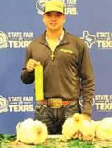 CALDWELL FFA member Tyland Lackey recently exhibited pullets and cockerels at the State Fair of Texas Show in Dallas.