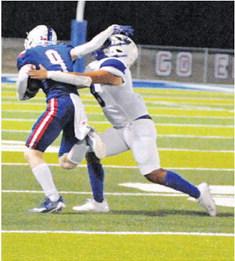 SNOOK’S JACOB Castaneda moves in for a tackle against Brazos Christian.