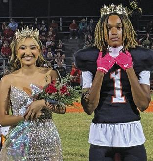 SOMERVILLE HIGH SCHOOL announced its Homecoming Queen and King during the halftime of Friday’s football game against Burton. SHS Homecoming Queen was Aida Ramos, and the King was Jeremy Vela. Tribune photo by Denise Squier