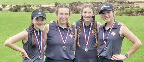 CALDWELL’S KATE HILL, Tanzley Johnson, Madilyn Schneider and Ciara Coker placed second at the Waller High School Tournament.