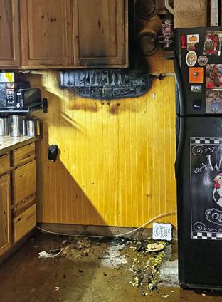 THIS PORTION OF the McKay home was damaged in the fire. Tribune photo by Sabine Lazo