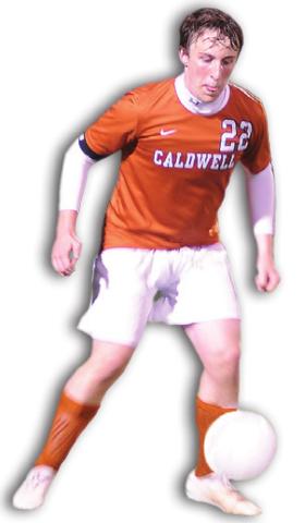 BARRET YATES prepares to kick the ball down the field during the Caldwell-Bellville game last Tuesday at Hornet Stadium.
