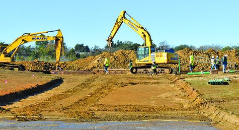 CONSTRUCTION WORK CONTINUES at Whitetail Run Subdivision off Main Street in Caldwell across from Walmart.